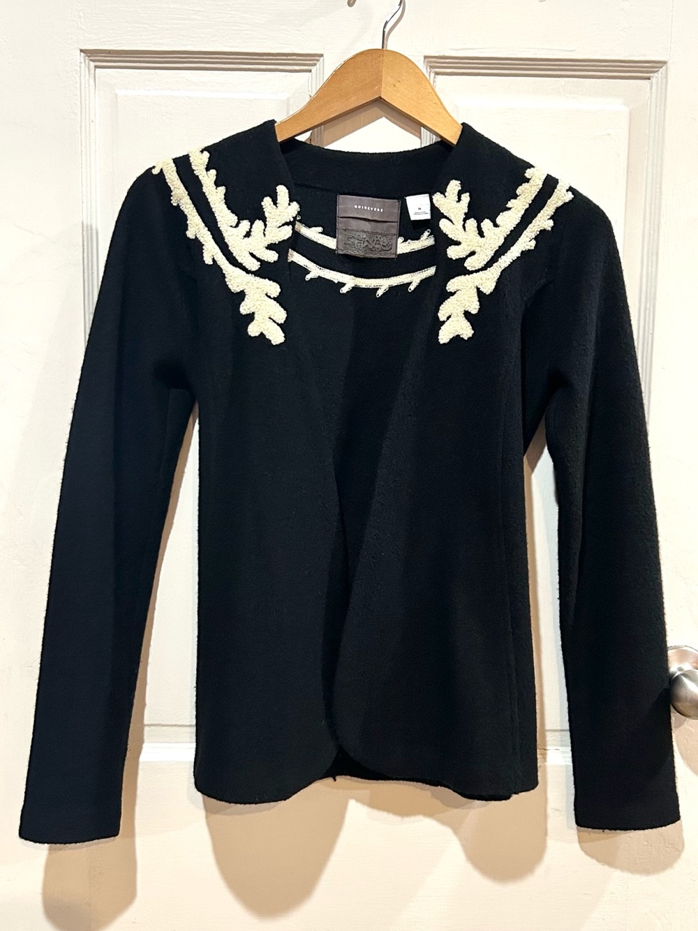Anthropologie RARE Guinevere Retro 100% Wool Cardigan Dark Academia Artsy XS - Picture 3 of 12